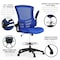Flash Furniture Kelista Mid-Back Blue Mesh Ergonomic Drafting Chair with Adjustable Foot Ring and Flip-Up Arms BL-X-5M-D-BLUE-GG - alternate 2